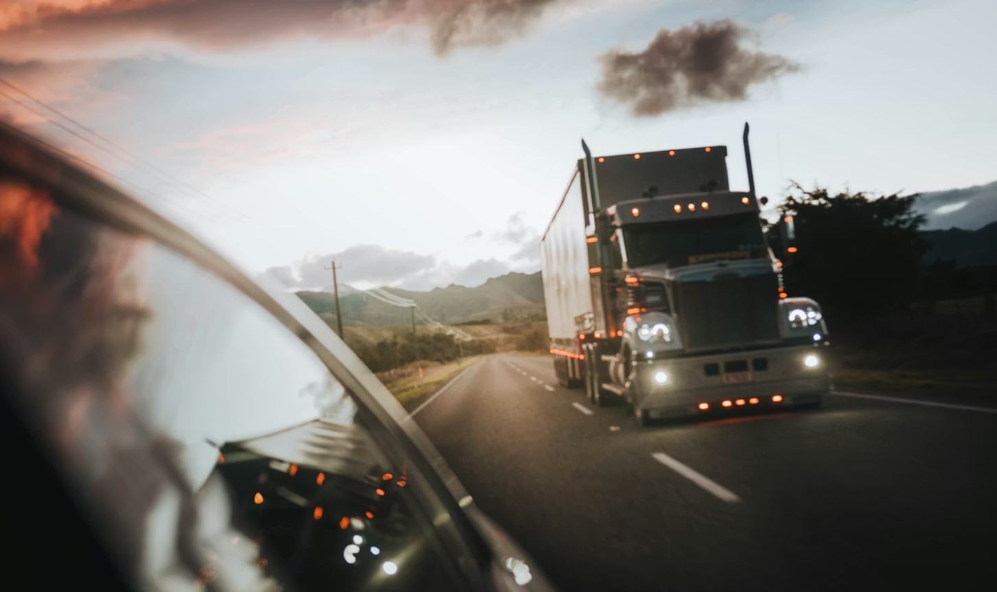 Heavy truck on highway representing mechanical and cargo insurance risks